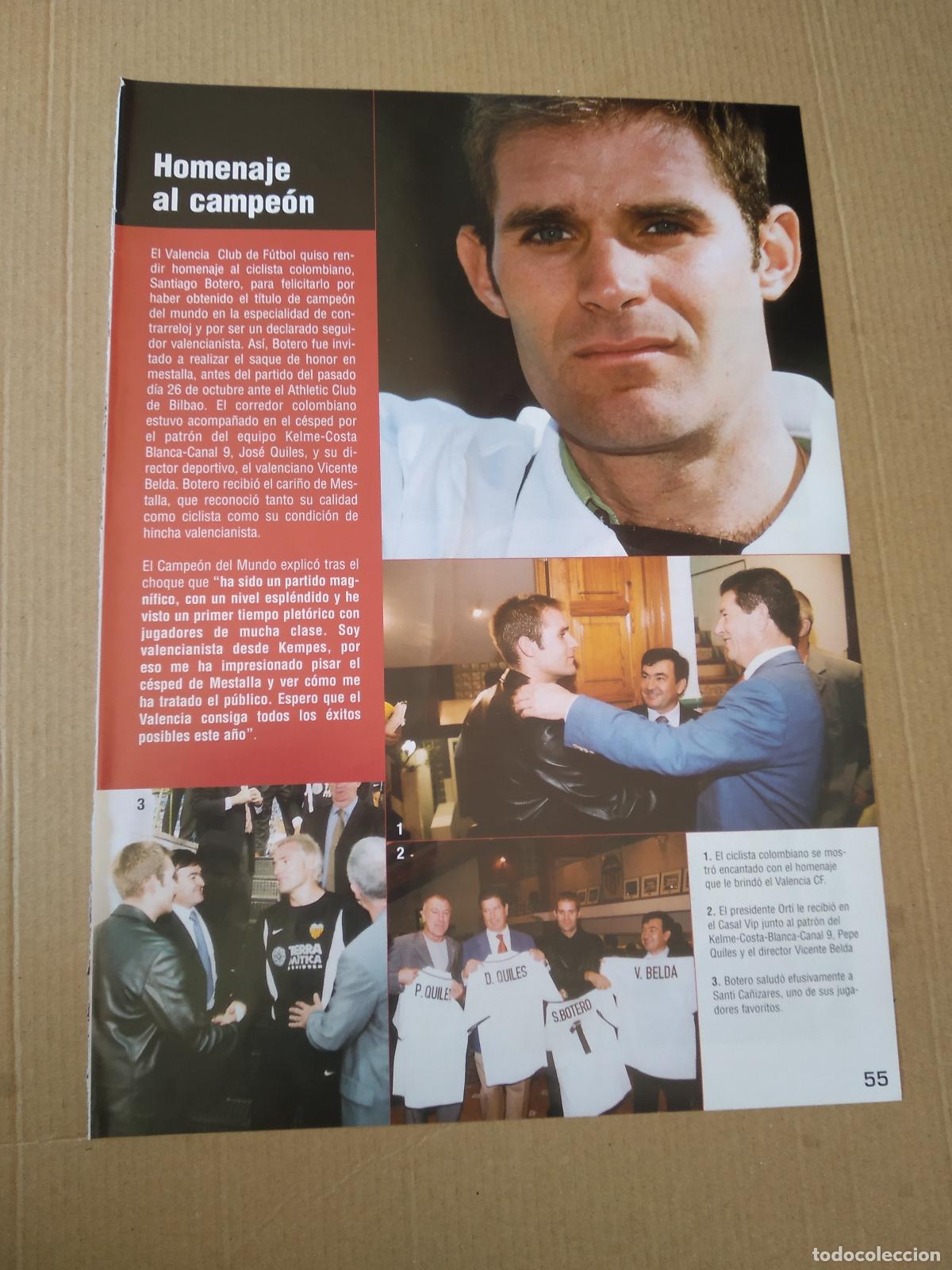 Otros Art&iacute;culos de Coleccionismo en Papel: HOJA REVISTA VALENCIA HOMENAJE SANTIAGO BOTERO CICLISMO MARADONA AIMAR MOLINA ESPA&Ntilde;A