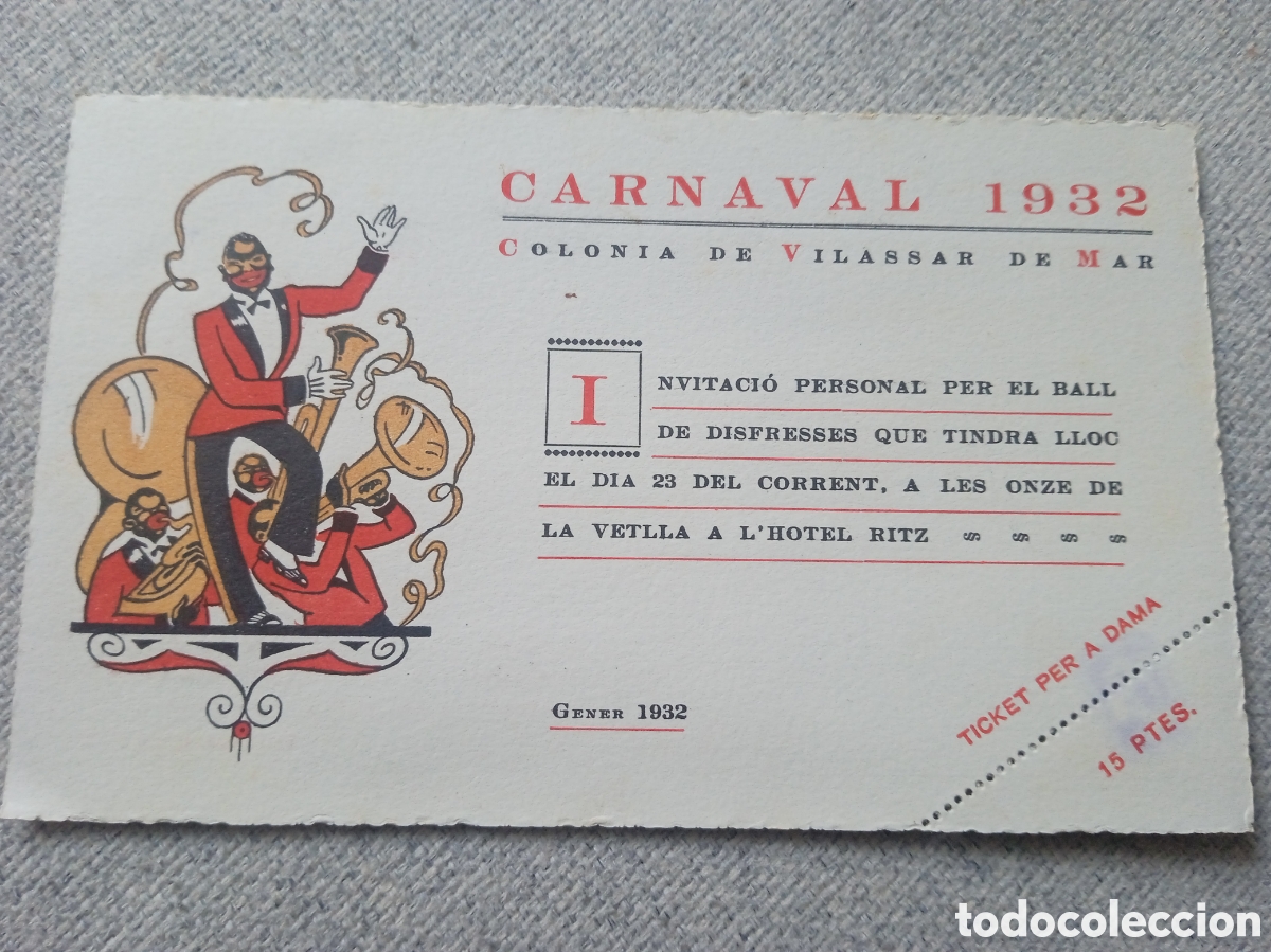 Otros art&iacute;culos de coleccionismo en papel: Carnaval 1932 Vilassar de Mar - Foto 1