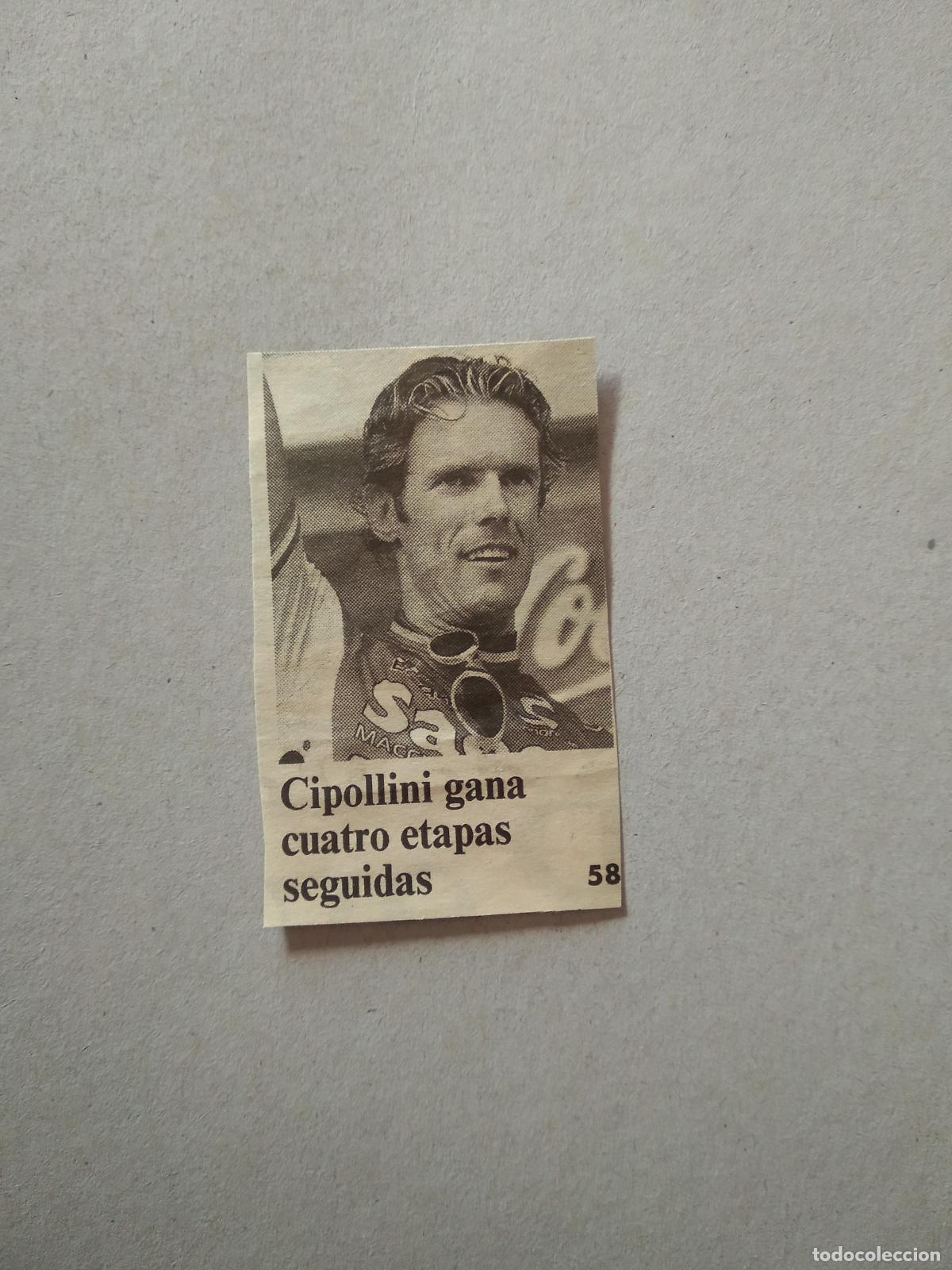 Otros Art&iacute;culos de Coleccionismo en Papel: ANTIGUO RECORTE DIARIO PERIODICO CIPOLLINI CICLISMO MIDE 3,9CM X 6,3CM