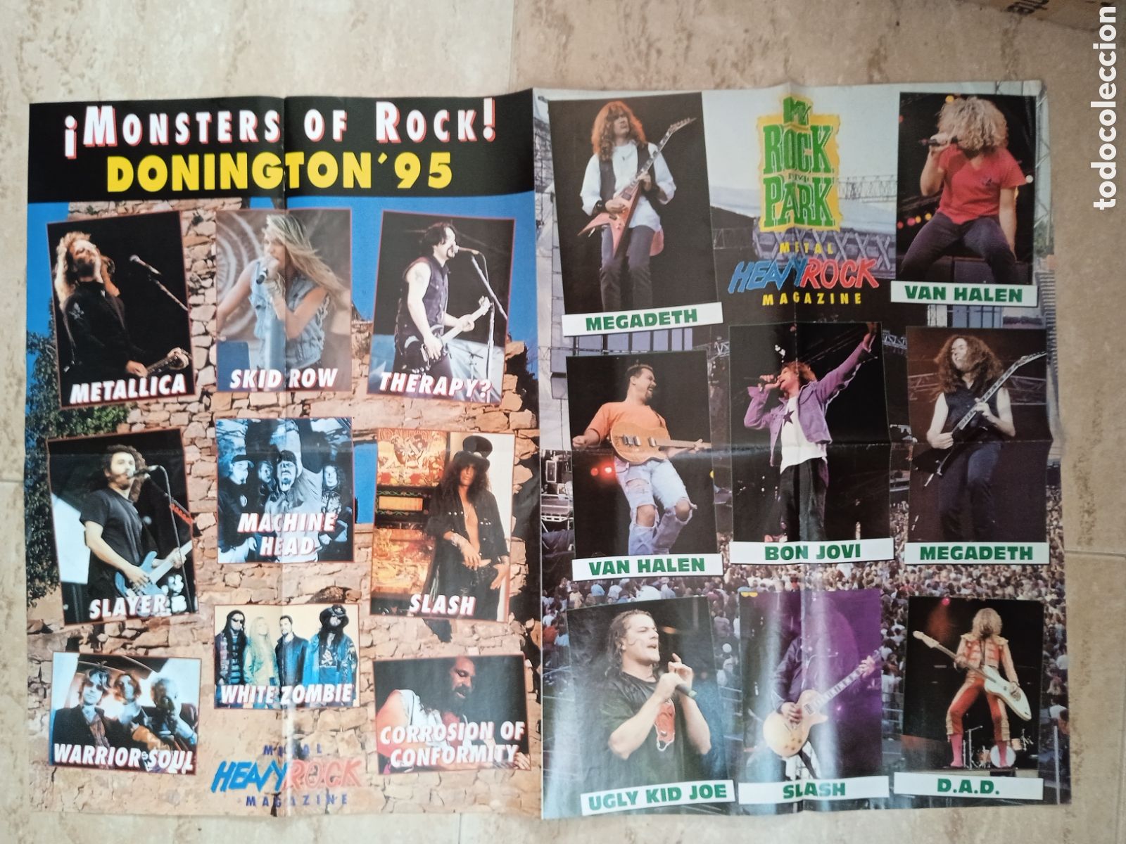 Otros Art&iacute;culos de Coleccionismo en Papel: Poster revista Heavy Rock Metal Magazine Glastonbury '95 Reading '95 Donington '95 Rock im Park