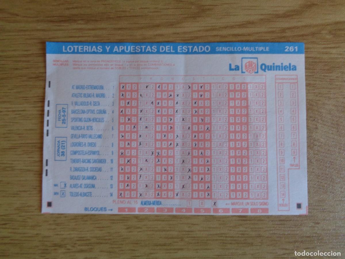 Otros Art&iacute;culos de Coleccionismo en Papel: Quiniela del a&ntilde;o 1997