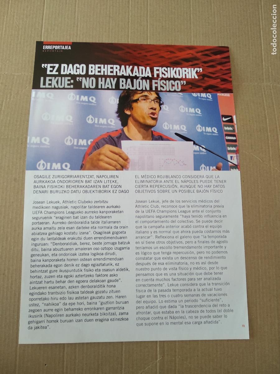 Otros Art&iacute;culos de Coleccionismo en Papel: HOJA REVISTA ATHLETIC CLUB PUBLICIDAD SAN MIGUEL MUNIAIN SUSAETA BALENZIAGA ADURIZ LEKUE MEDICO
