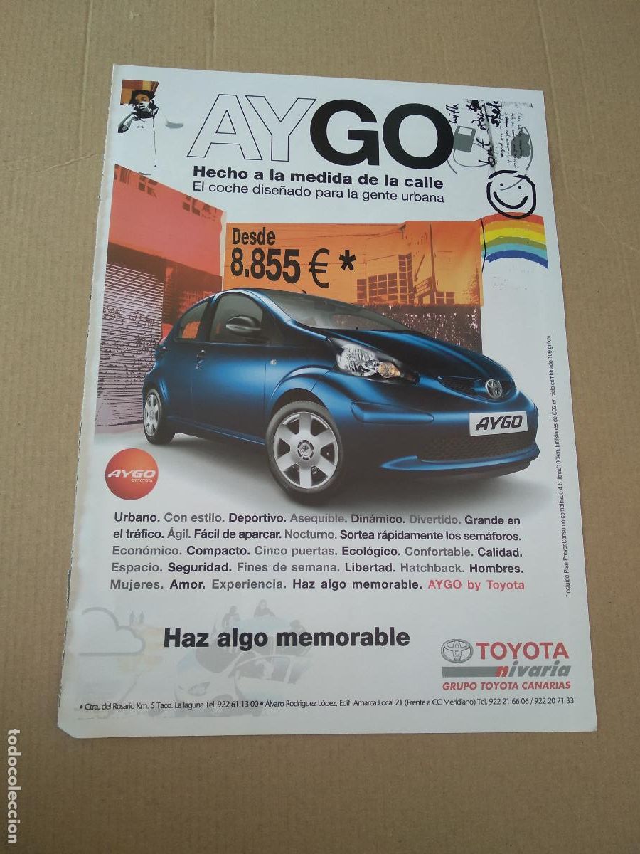 Otros Art&iacute;culos de Coleccionismo en Papel: HOJA REVISTA TENERIFE VS ELCHE PUBLICIDAD TOYOTA COCHE OPEL EVOLUCION CORSA