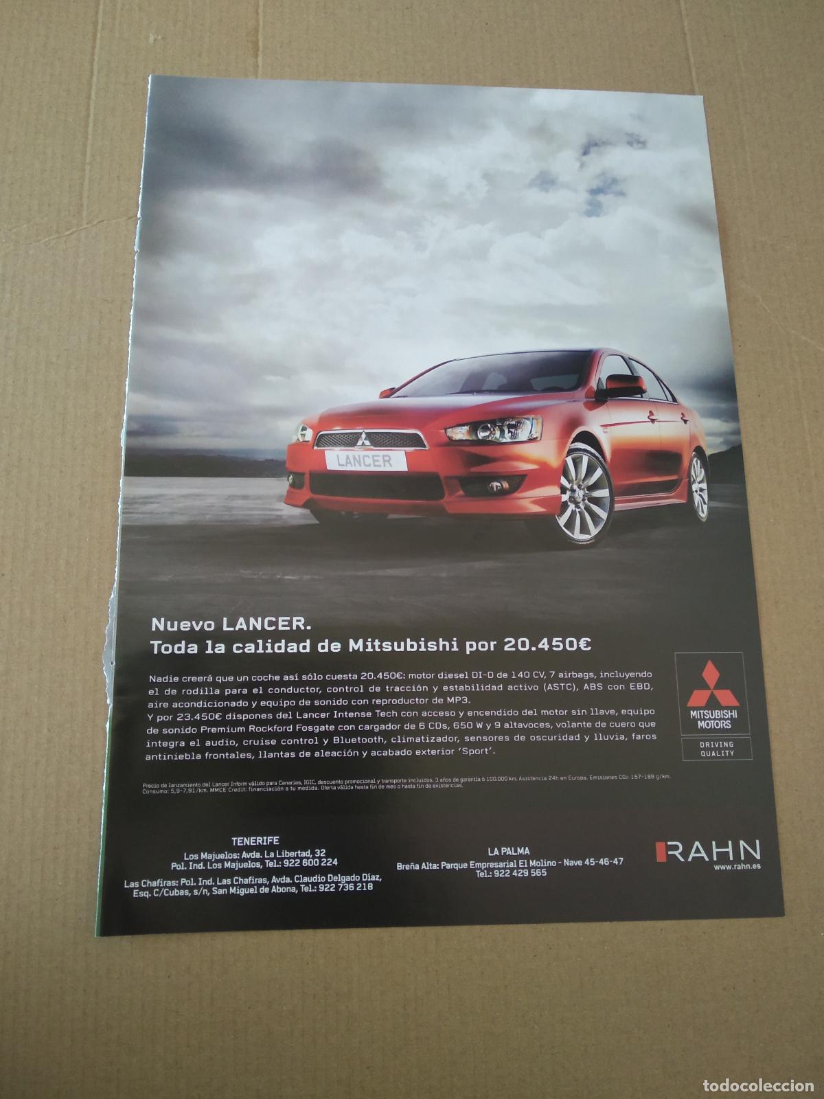 Otros Art&iacute;culos de Coleccionismo en Papel: HOJA REVISTA TENERIFE PUBLICIDAD MITSUBISHI MOTORS AFICION FANS