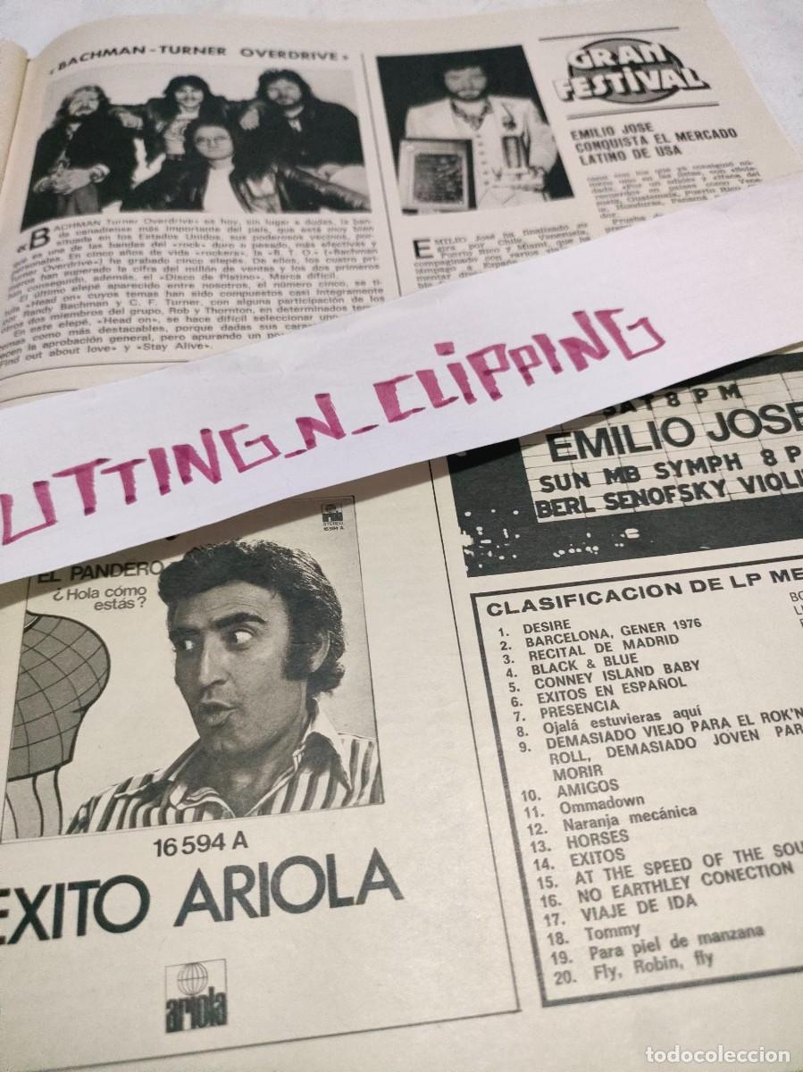 Otros Art&iacute;culos de Coleccionismo en Papel: Clipping_ RL763007 BACHMAN TURNER OVERDRIVE, EMILIO JOSE, PERET