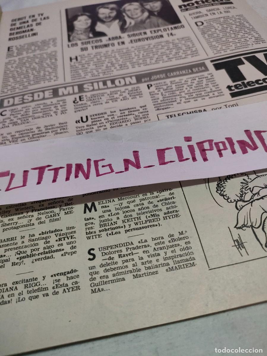 Otros Art&iacute;culos de Coleccionismo en Papel: Clipping_ RL762210 ABBA EUROVISION