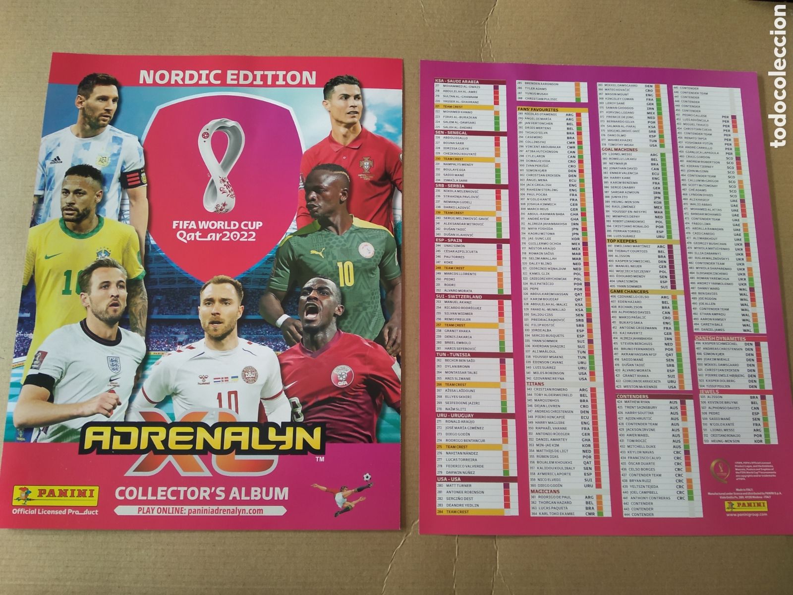 Collectionnisme Papier divers: PORTADA Y CONTRAPORTADA ALBUM CROMO FUTBOL PANINI ADRENALYN MUNDIAL 2022 NORDIC EDITION