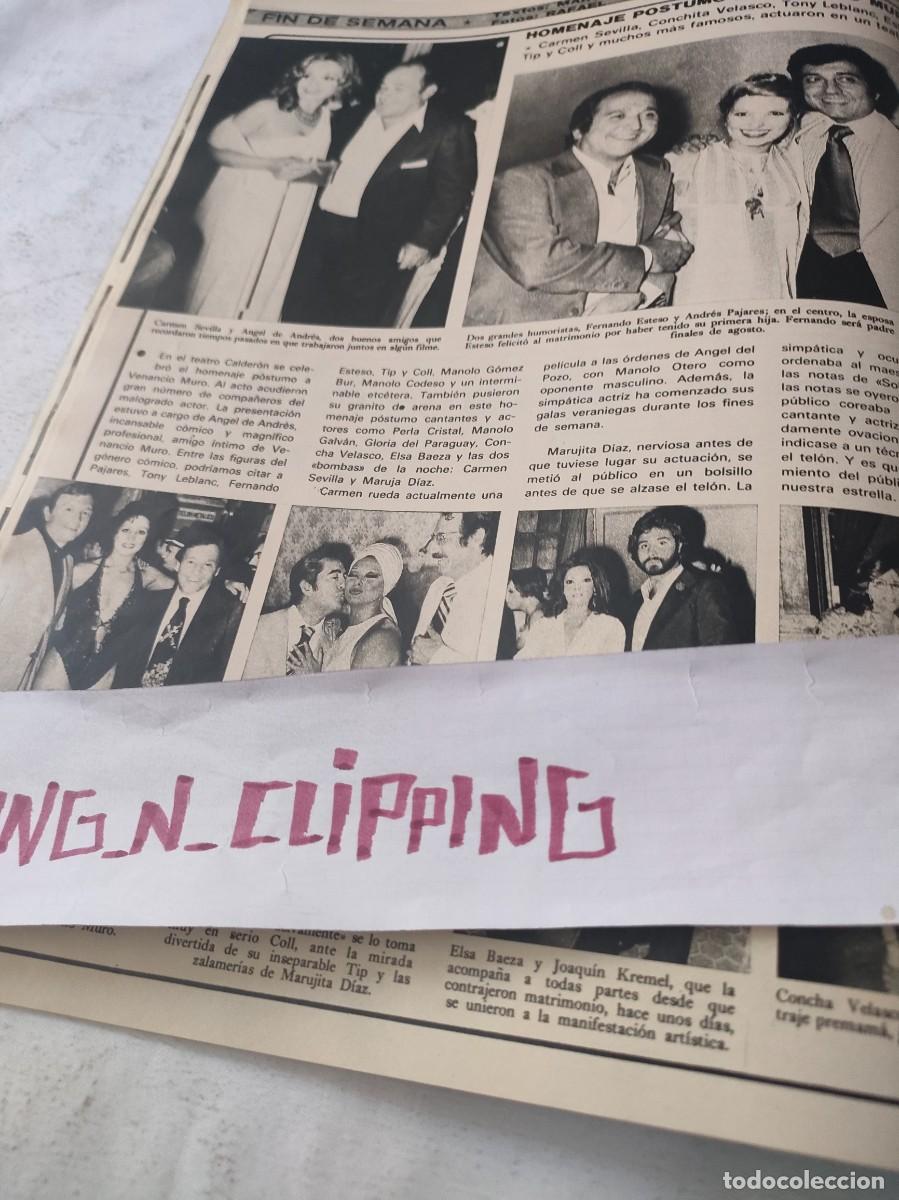 Otros Art&iacute;culos de Coleccionismo en Papel: Clipping_ S761007 VENANCIO MURO, PAJARES, ELSA BAEZA, CARMEN SEVILLA, ROSSY LUZELLY