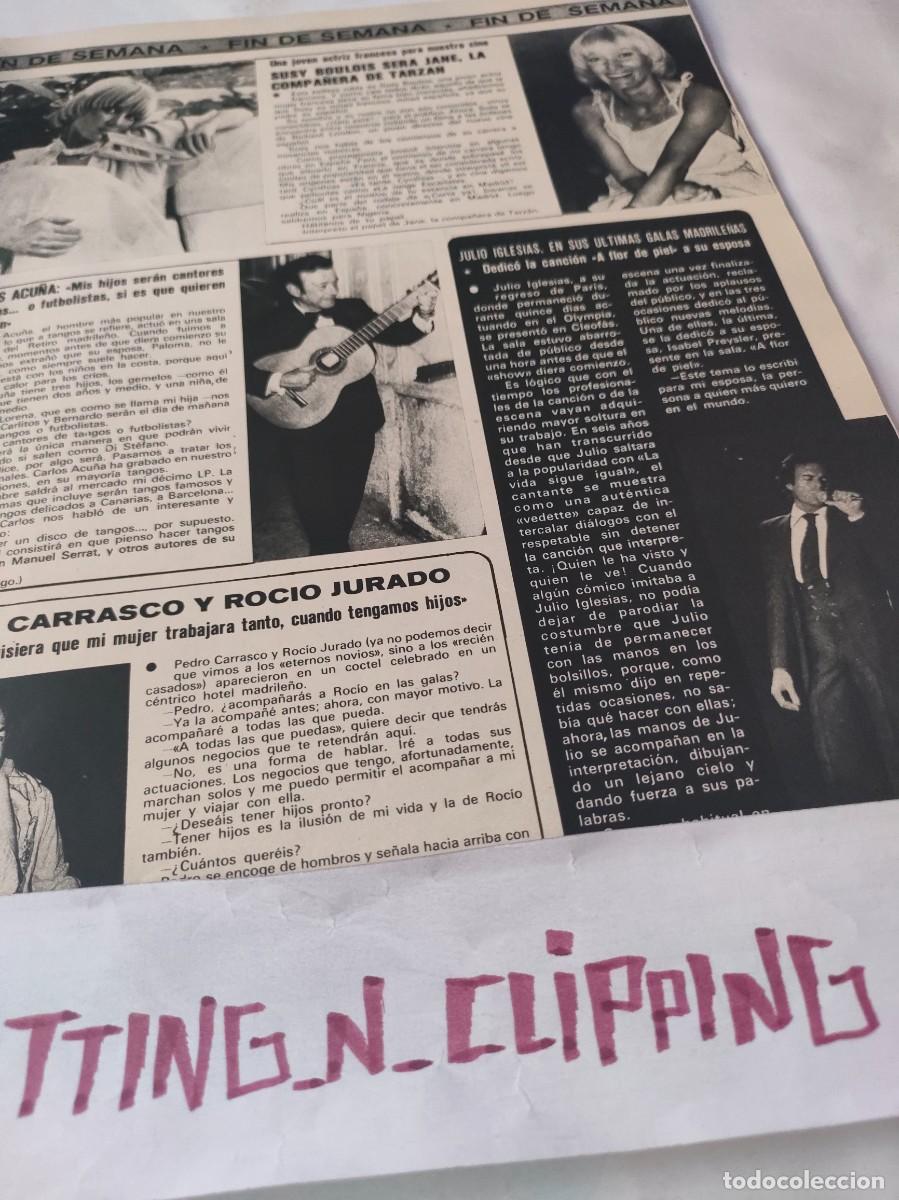 Otros Art&iacute;culos de Coleccionismo en Papel: Clipping_ S761007 SUSY BOULOIS, CARLOS ACU&Ntilde;A, ROCIO JURADO, JULIO IGLESIAS