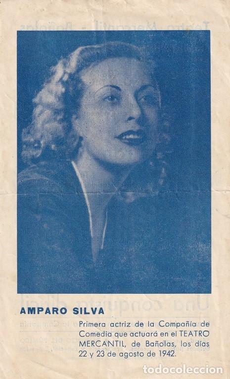 Otros Art&iacute;culos de Coleccionismo en Papel: 1942 Teatro Mercantil Ba&ntilde;olas - Amparo Silva / Mi mujer es un gran hombre - Cobard&iacute;as - Solico en ..