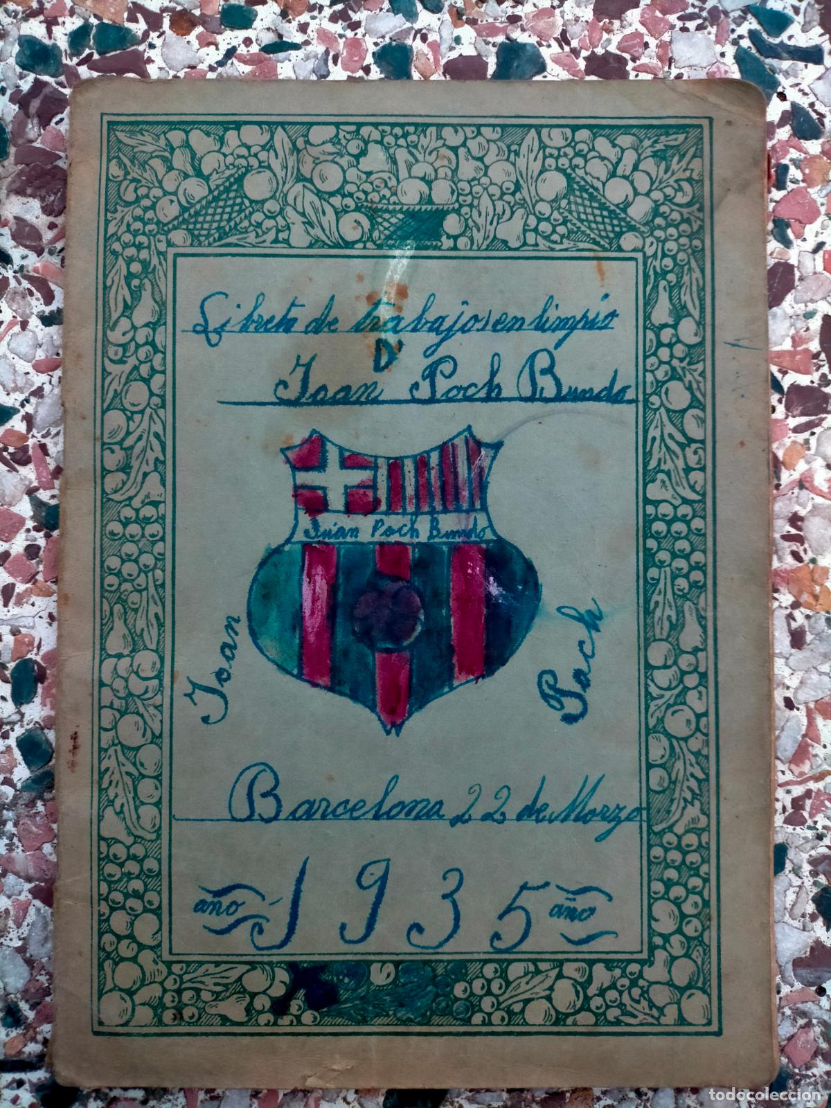Outros artigos de papel: Libreta antigua escrita Juan Poch Bundo apuntes estudio escuela a&ntilde;os 30 Arenys FCB Barcelona Futbol