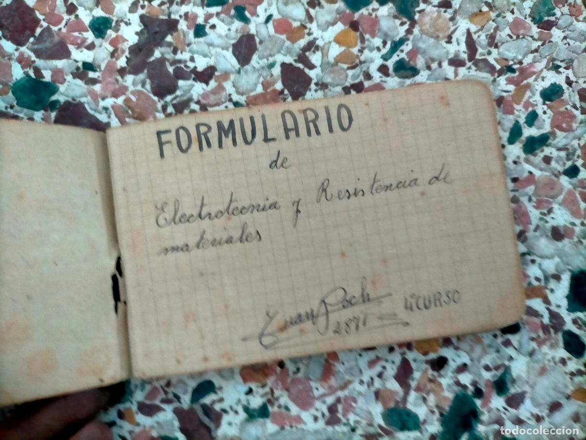 Collectionnisme Papier divers: Libreta antigua escrita Juan Poch Bundo apuntes estudio escuela Arenys Formulario de electrotecnia