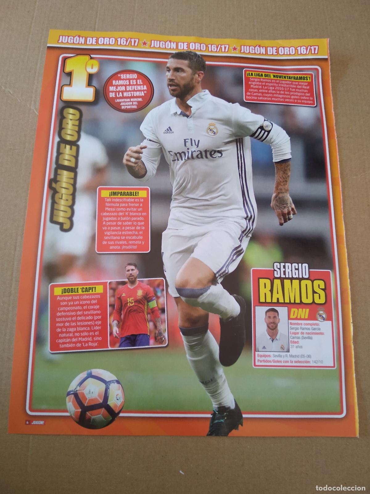 Altri oggetti di carta: HOJA REVISTA JUGON TIPO POSTER SERGIO RAMOS REAL MADRID IAGO ASPAS KOKE