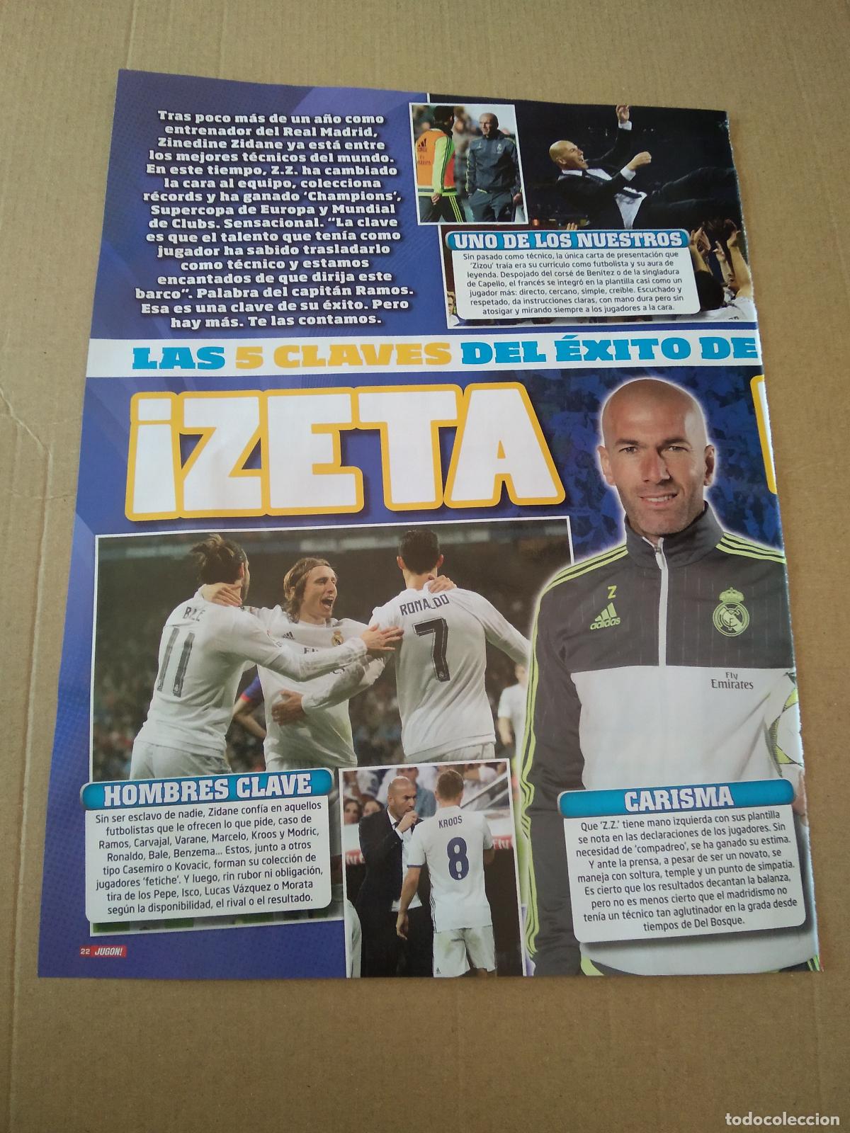 Otros Art&iacute;culos de Coleccionismo en Papel: HOJA REVISTA JUGON EQUIPO PLANTILLA REAL MADRID ZIDANE I&Ntilde;IGO MARTINEZ VELA RULLI REAL SOCIEDAD