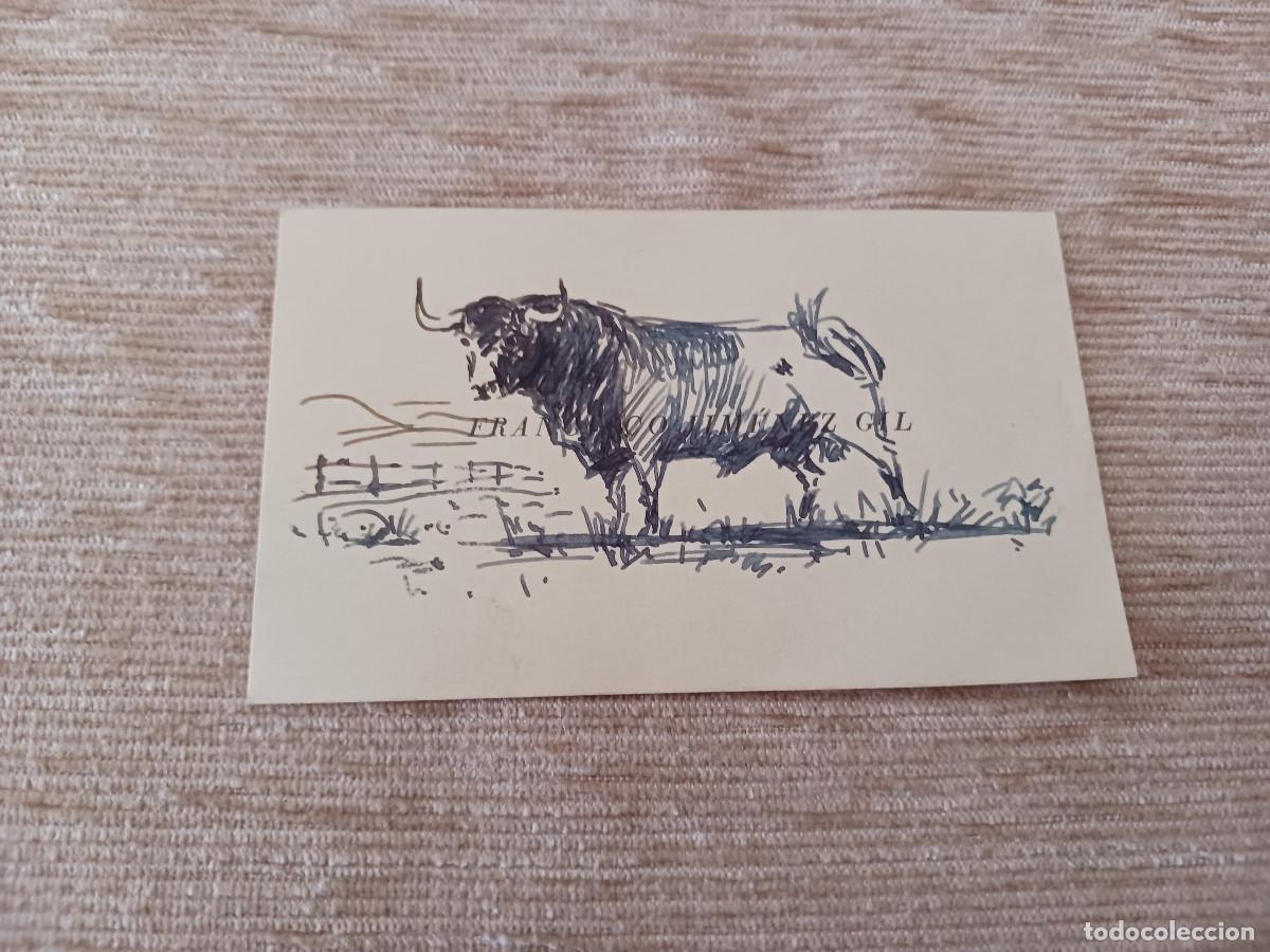 Otros Art&iacute;culos de Coleccionismo en Papel: antigua tarjeta con dibujo de toro, francisco jimenez gil