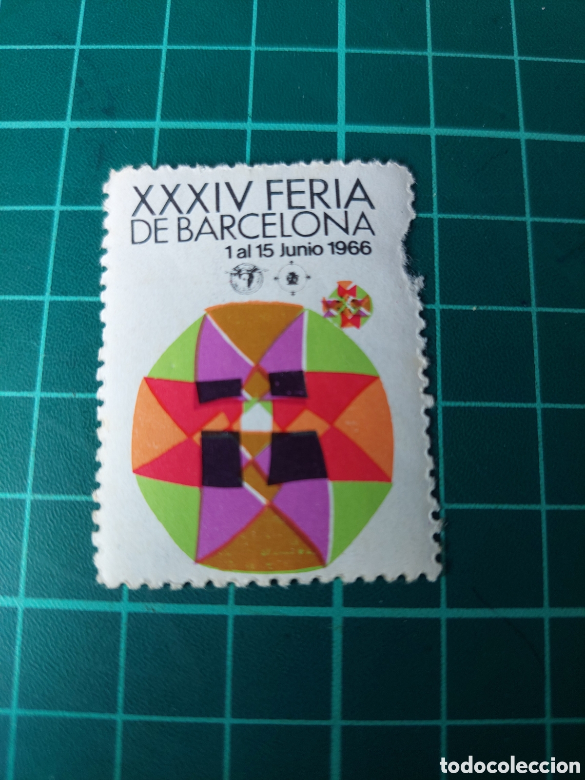 Paper Collecting Others: Barcelona 1966 sello vi&ntilde;eta XXXIV FERIA INTERNACIONAL BARCELONA