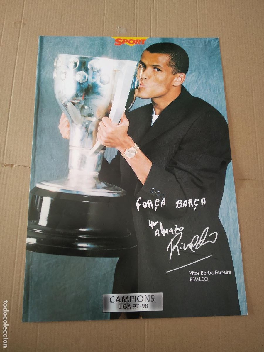 Otros Art&iacute;culos de Coleccionismo en Papel: RIVALDO LAMINA POSTAL UNA P&Aacute;GINA SPORT F. C. BARCELONA 97-98 CAMPEONES LIGA 1997-1998 BAR&Ccedil;A