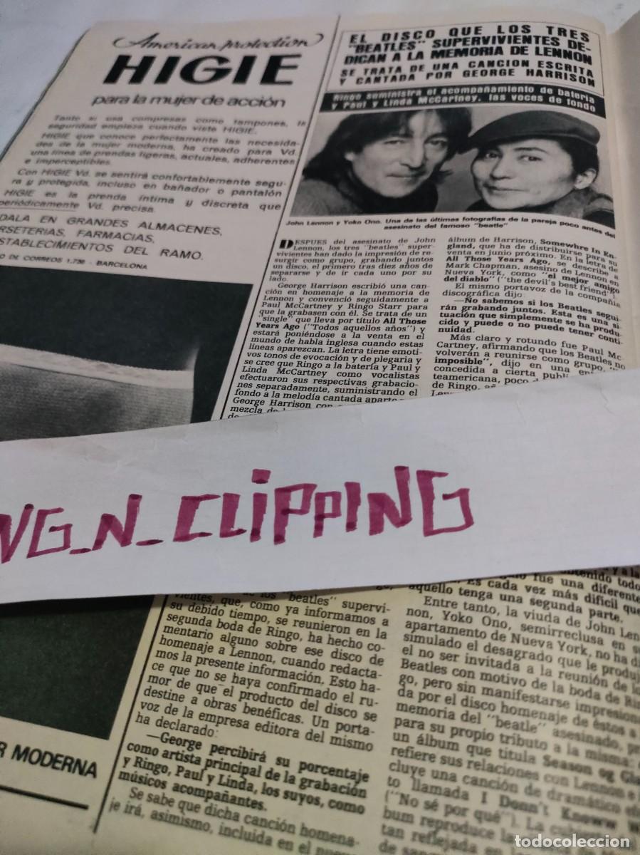 Otros Art&iacute;culos de Coleccionismo en Papel: Clipping_ H813005 JOHN LENNON, YOKO ONO, BEATLES