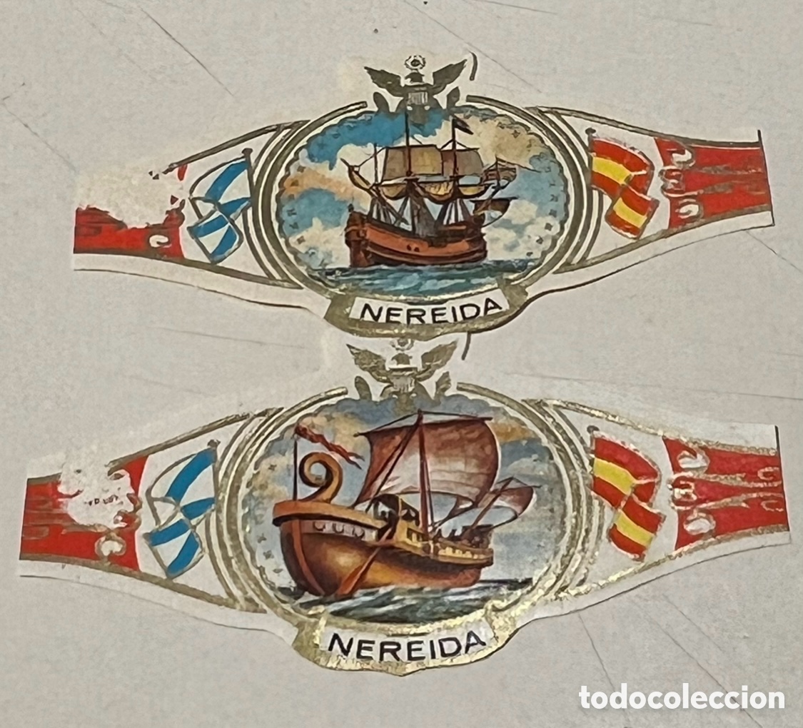 Otros Art&iacute;culos de Coleccionismo en Papel: Vitola de Puros. Tabaco NEREIDA. Barcos. A&ntilde;os 70.