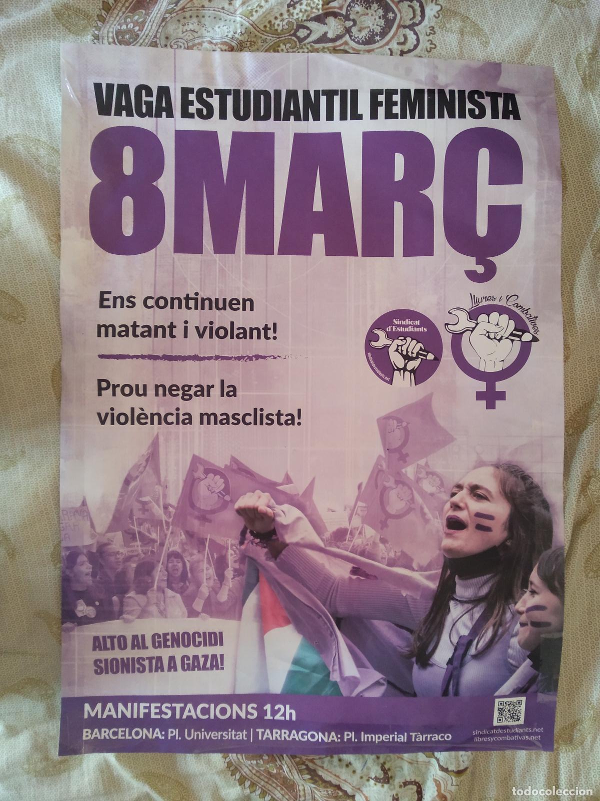 Otros Art&iacute;culos de Coleccionismo en Papel: POSTER VAGA ESTUDIANTIL FEMINISTA 8 MARZO MIDE 42CM X 59,5CM