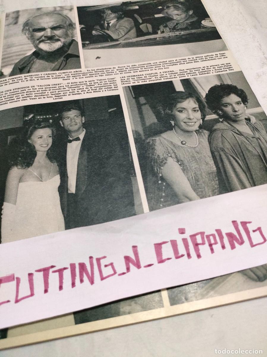 Otros Art&iacute;culos de Coleccionismo en Papel: Clipping_ H850911 FALCON CREST, LORENZO LAMAS, SEAN CONNERY, CHAPLIN