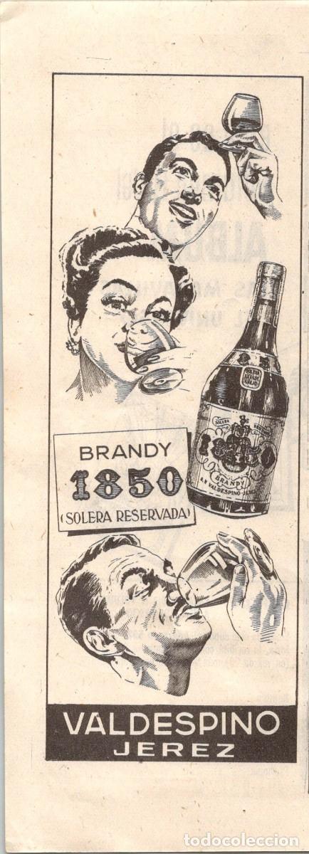 Otros Art&iacute;culos de Coleccionismo en Papel: Brandy 1850 - Valdespino - Jerez -Publicidad-A&ntilde;os 50-Recorte- 187x129mm - Rev. Album Nestl&eacute;