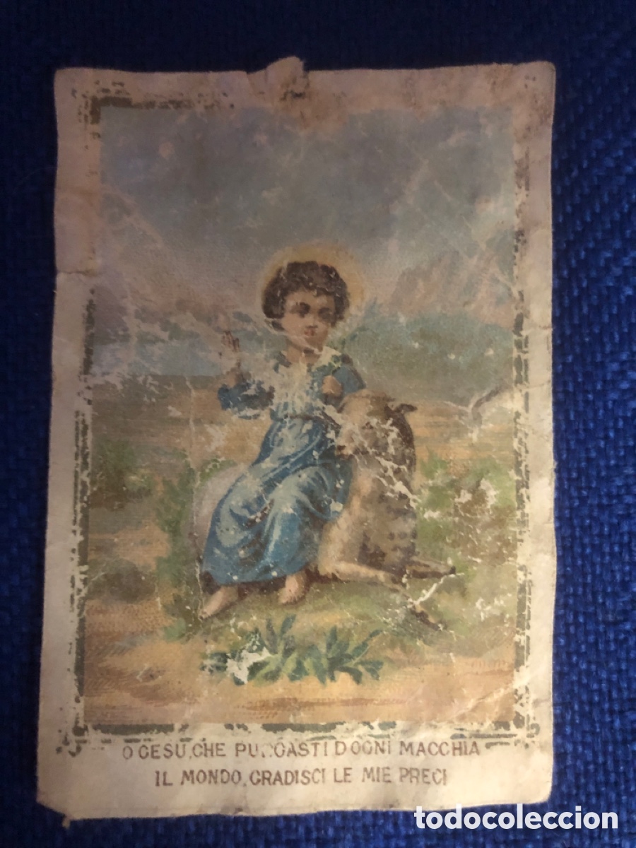 Otros art&iacute;culos de coleccionismo en papel: Estampita antigua ni&ntilde;o Jes&uacute;s con cordero