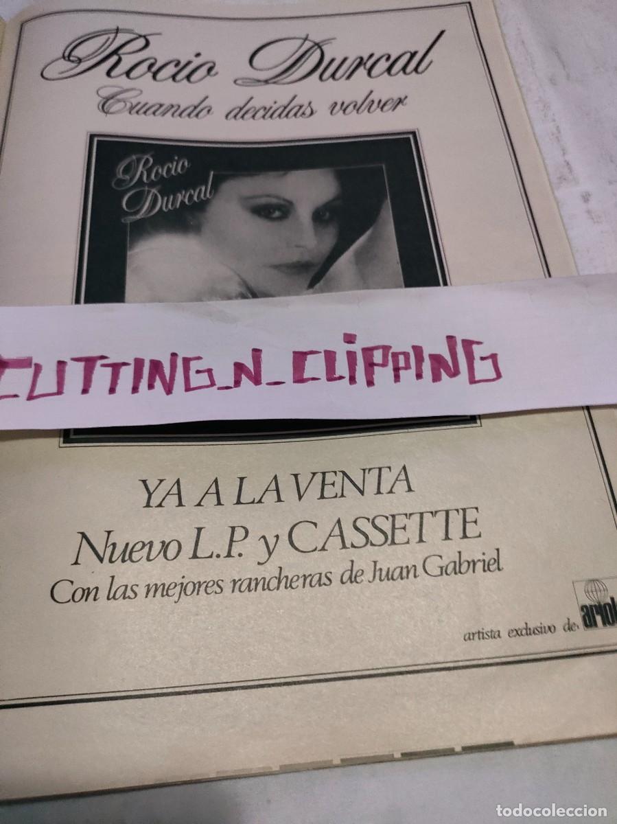 Otros Art&iacute;culos de Coleccionismo en Papel: Clipping_ H810703 ROCIO DURCAL PUBLICIDAD CUANDO DECIDAS VOLVER
