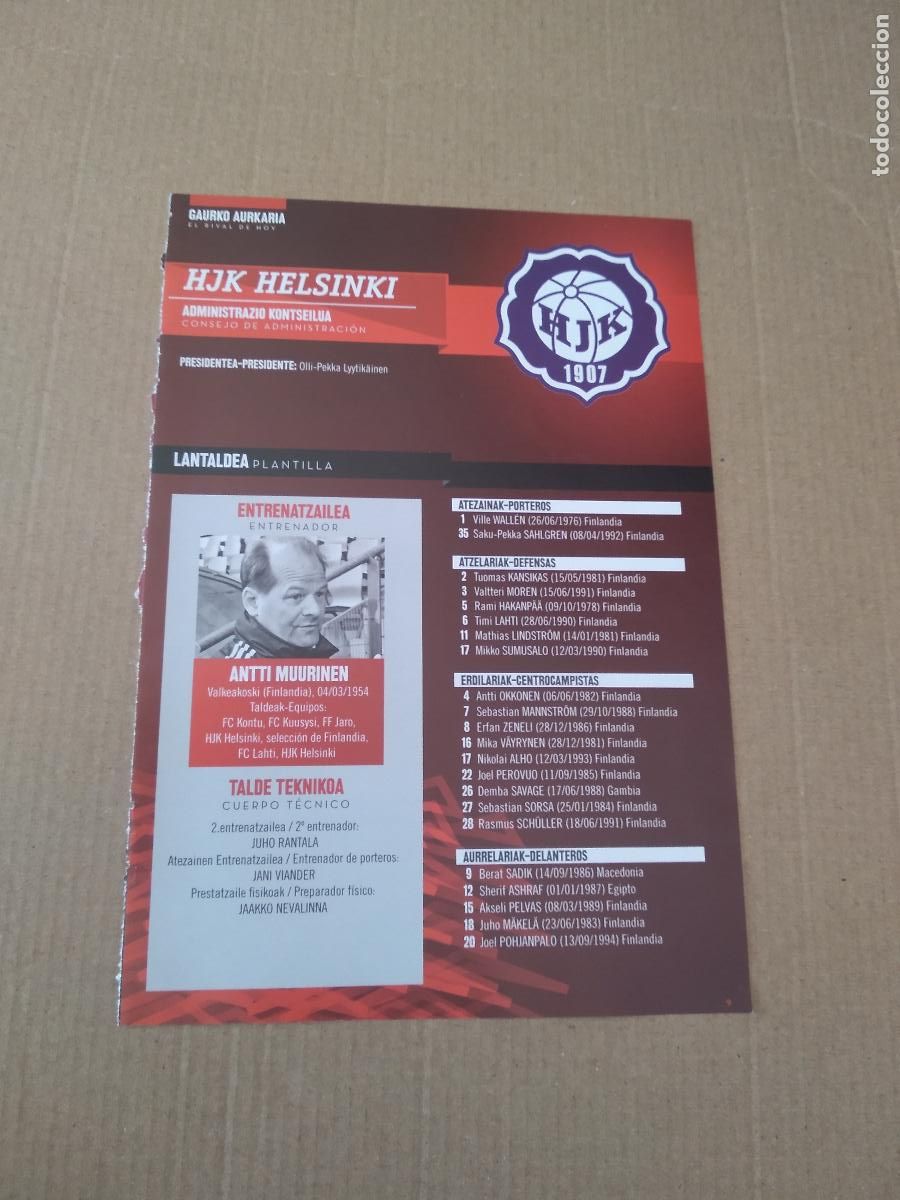 Otros art&iacute;culos de coleccionismo en papel: HOJA REVISTA ATHLETIC CLUB BILBAO HJK HELSINKI PUBLICIDAD SEAT