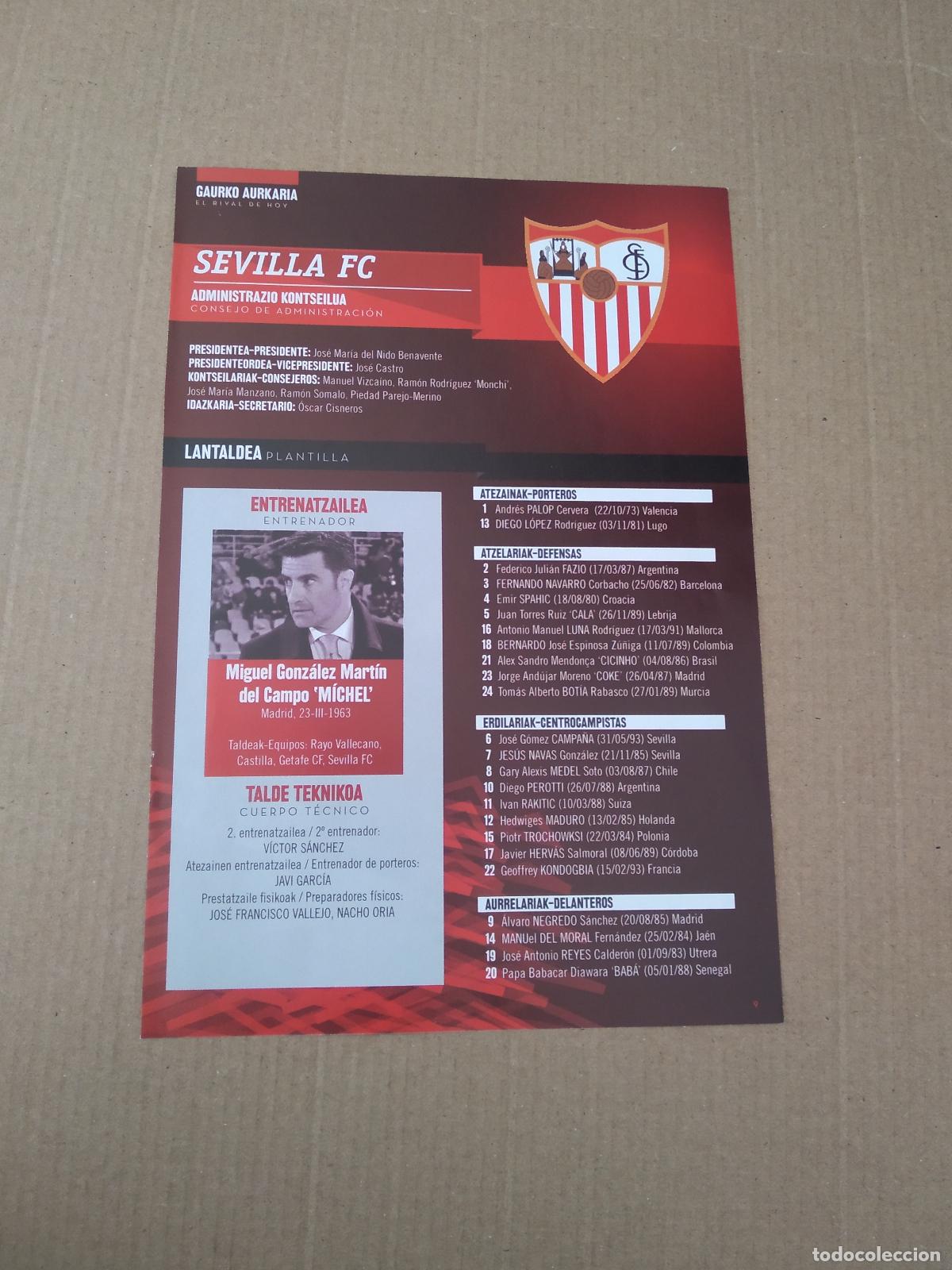 Otros Art&iacute;culos de Coleccionismo en Papel: HOJA REVISTA ATHLETIC CLUB BILBAO RIVAL DE HOY SEVILLA PUBLICIDAD SAN MIGUEL