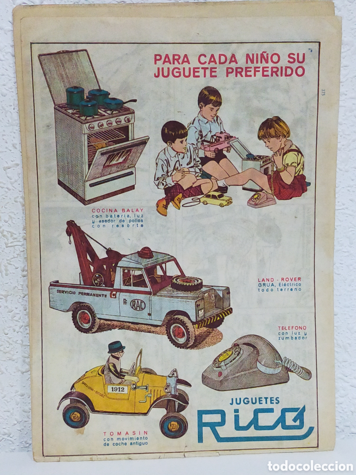 Otros Art&iacute;culos de Coleccionismo en Papel: Publicidad Juguetes Rico 1965