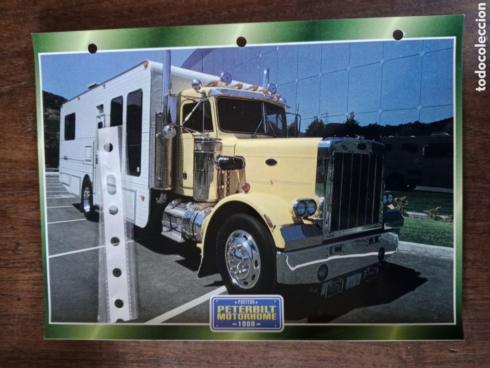 Collectionnisme Papier divers: Ficha camion americano Peterbilt 1989