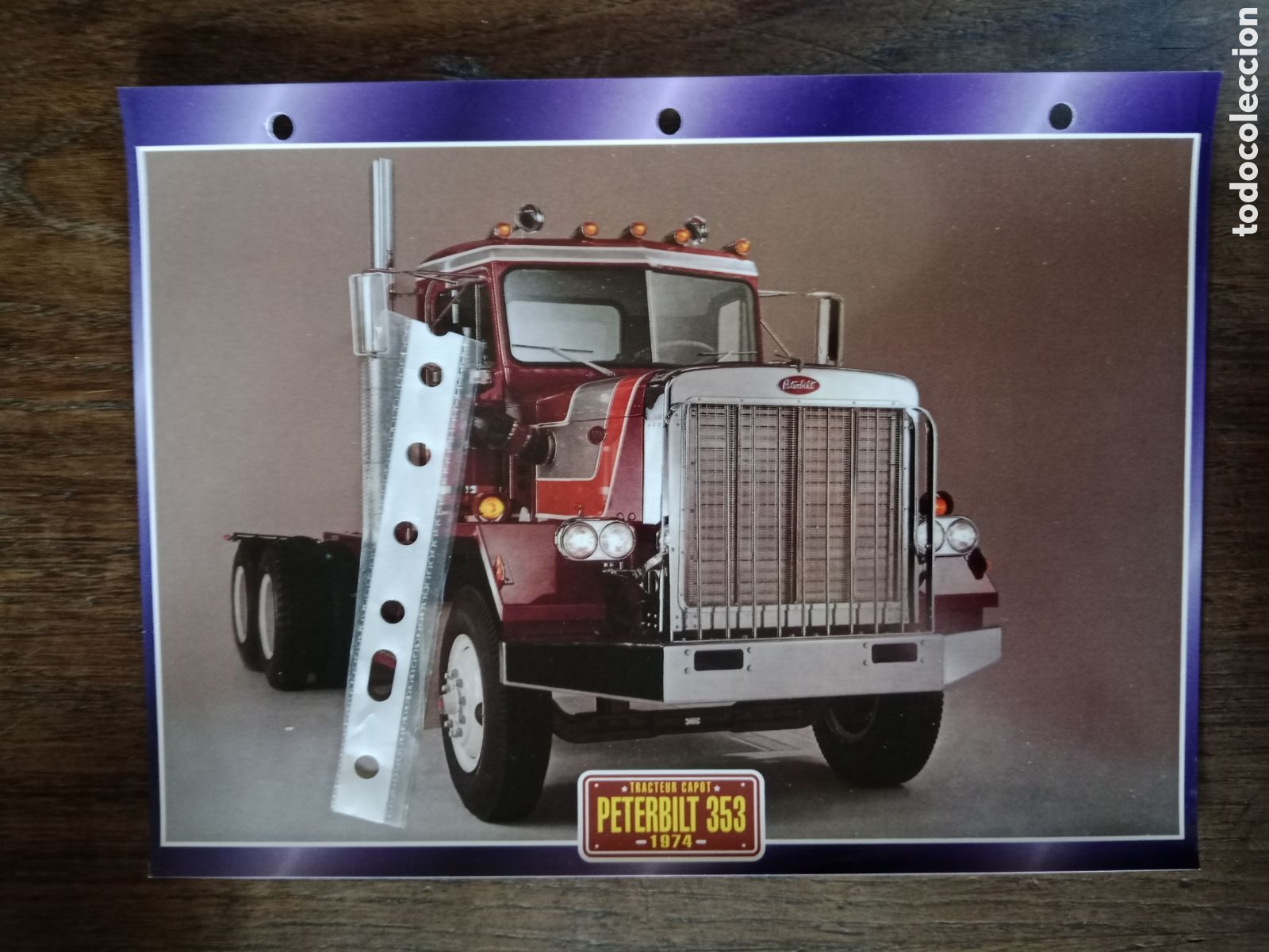 Collectionnisme Papier divers: Ficha camion americano Peterbilt 353