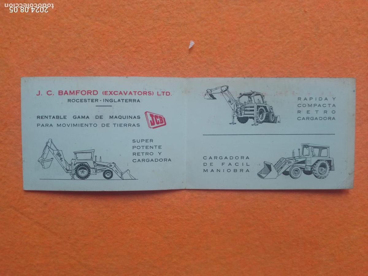 Otros art&iacute;culos de coleccionismo en papel: TARJETA VISITA . JCB.J C BAMFORD .EXCAVADORAS .SELLO DELEGACI&Oacute;N VIZCAYA BIZKAIA .REXMA MADRID 60&acute;S .