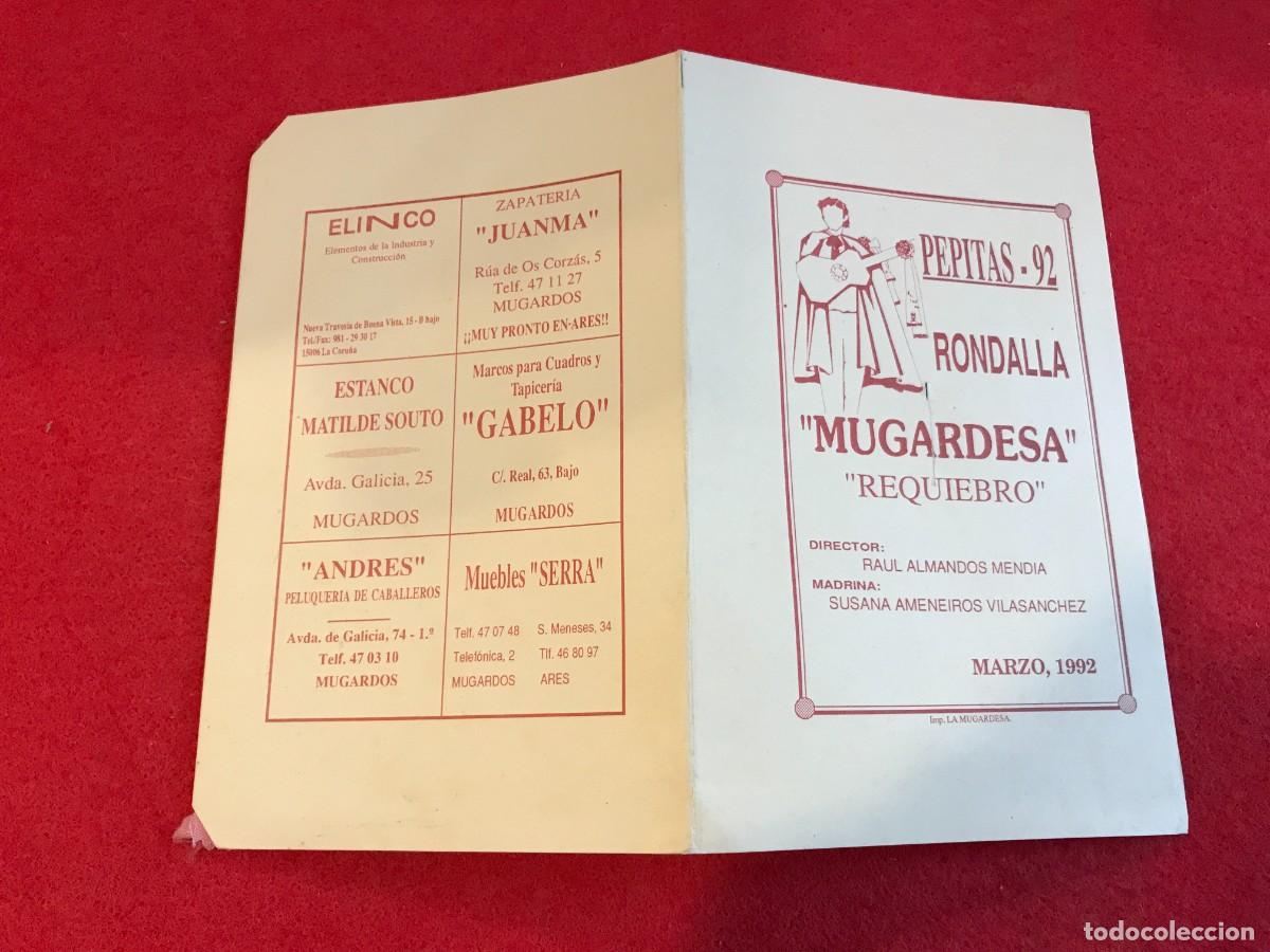 Collectionnisme Papier divers: FOLLETO. RONDALLA A LAS PEPITAS. RONDALLA MUGARDESA. REQUIEBRO. 1992. FERROL