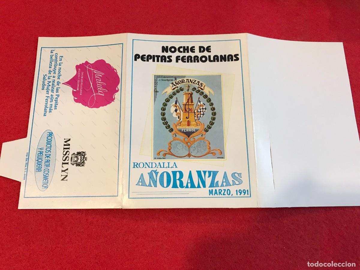 Collectionnisme Papier divers: FOLLETO. RONDALLA A LAS PEPITAS. RONDALLA A&Ntilde;ORANZAS. 1991. FERROL.