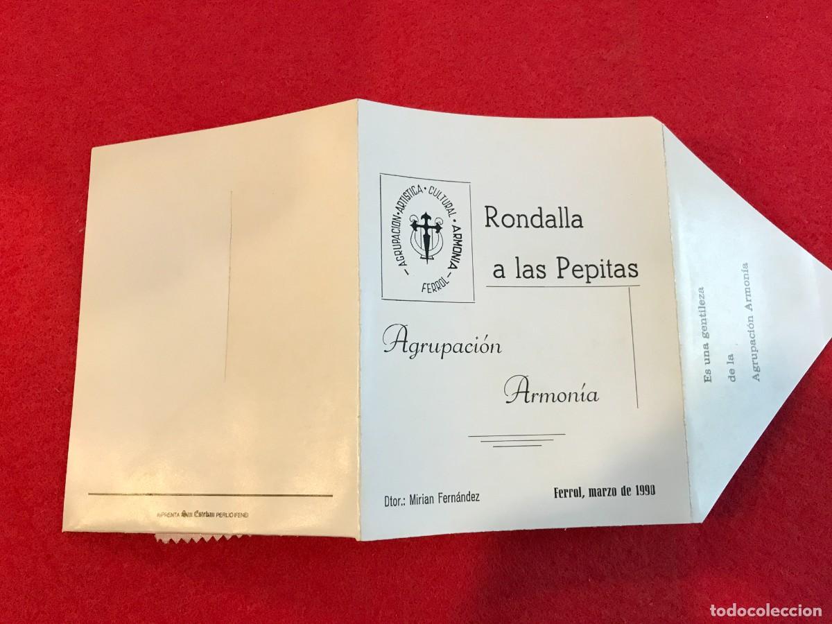 Collectionnisme Papier divers: FOLLETO. RONDALLA A LAS LAS PEPITAS. AGRUPACI&Oacute;N ARMON&Iacute;A. 1990. FERROL.