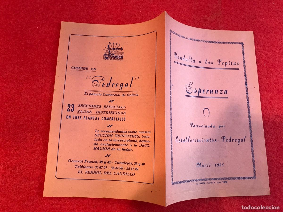 Collectionnisme Papier divers: FOLLETO. RONDALLA A LAS LAS PEPITAS. ESPERANZA. 1968. FERROL.