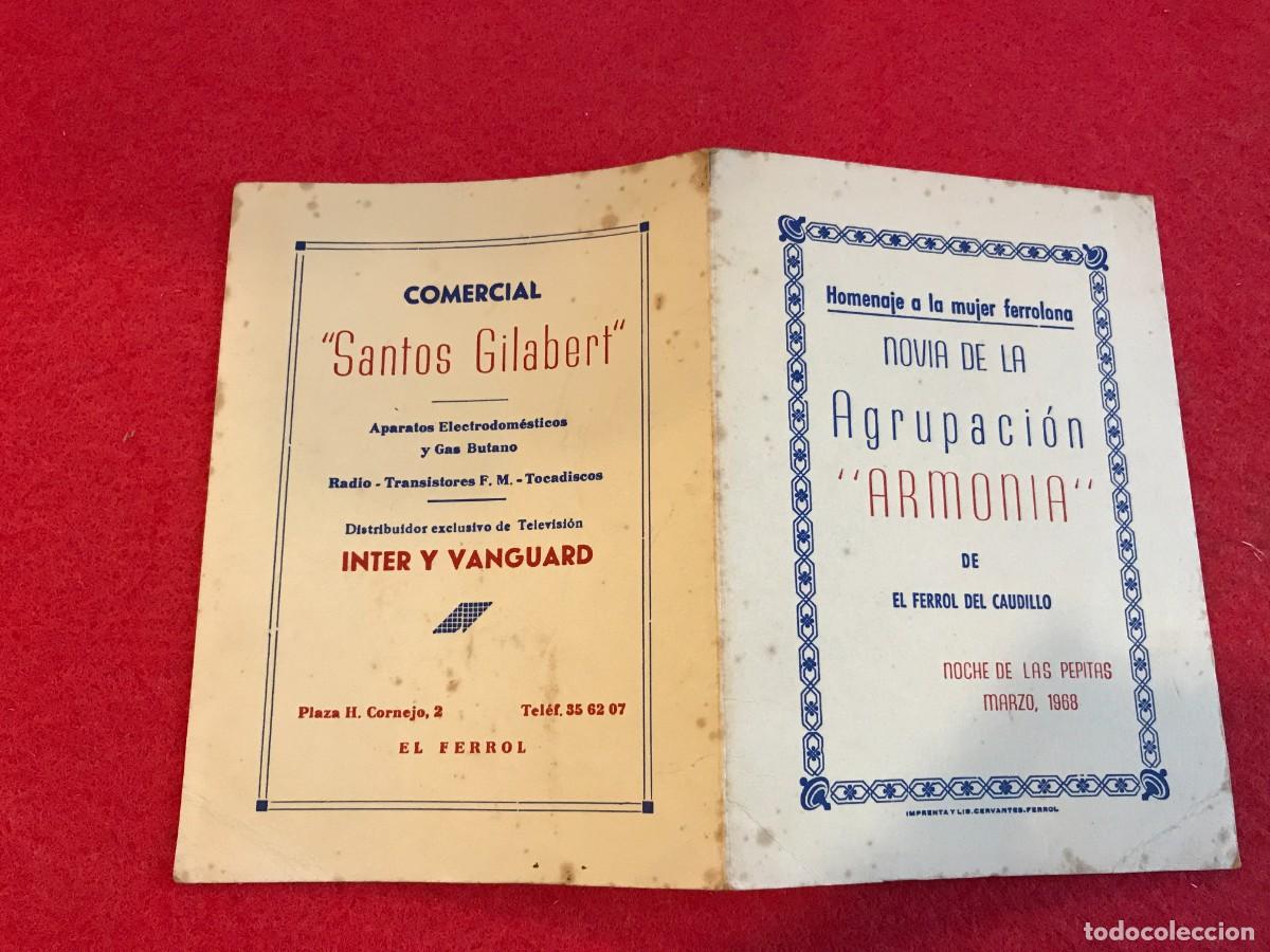 Collectionnisme Papier divers: FOLLETO. RONDALLA A LAS LAS PEPITAS. AGRUPACI&Oacute;N ARMON&Iacute;A. 1968. FERROL. MUJER FERROLANA