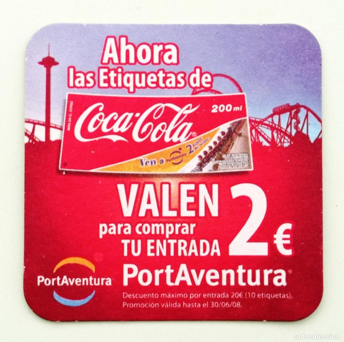 Otros art&iacute;culos de coleccionismo en papel: ANTIGUO POSAVASOS. COCA-COLA PORT AVENTURA (VILA-SECA, TARRAGONA)