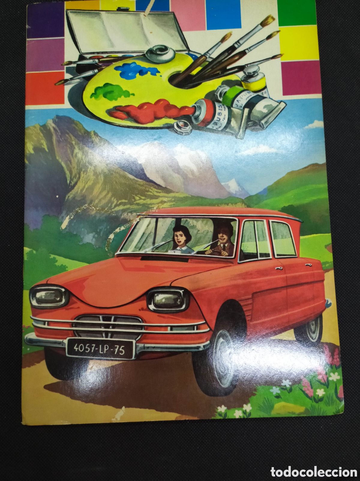 Otros Art&iacute;culos de Coleccionismo en Papel: Curioso libro para colorear. Citro&euml;n Ami 6 .Medios de transporte. Hecho en B&eacute;lgica. Vintage