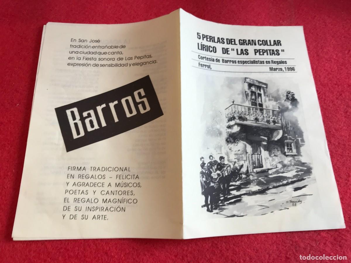 Collectionnisme Papier divers: FOLLETO. RONDALLA A LAS LAS PEPITAS. 5 PERLAS DEL GRAN COLLAR... .BARROS REGALOS. 1996, FERROL