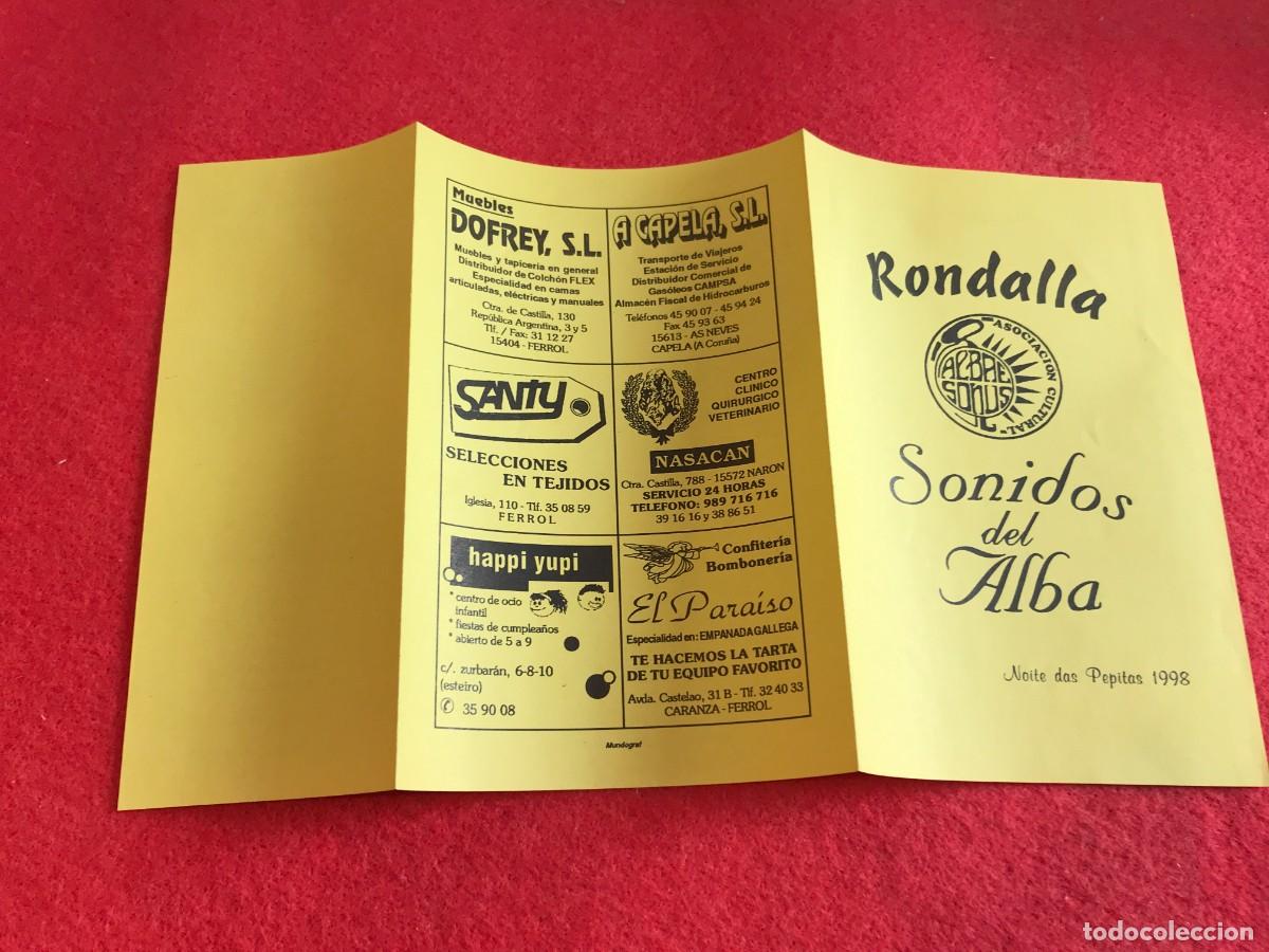 Collectionnisme Papier divers: FOLLETO. RONDALLA A LAS LAS PEPITAS. RONDALLA SONIDOS DEL ALBA. 1998. FERROL.