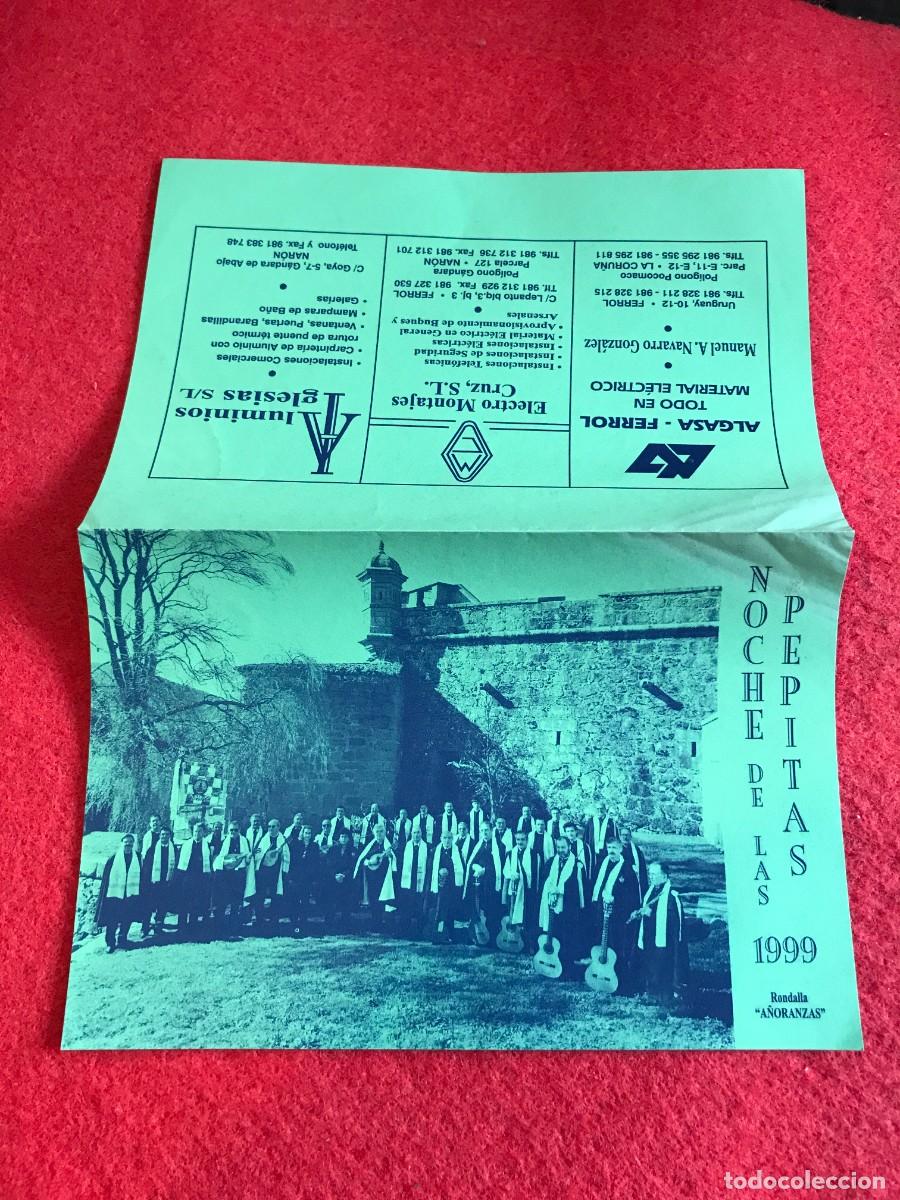 Collectionnisme Papier divers: FOLLETO. RONDALLA A LAS LAS PEPITAS. RONDALLA A&Ntilde;ORANZAS. 1999. FERROL.