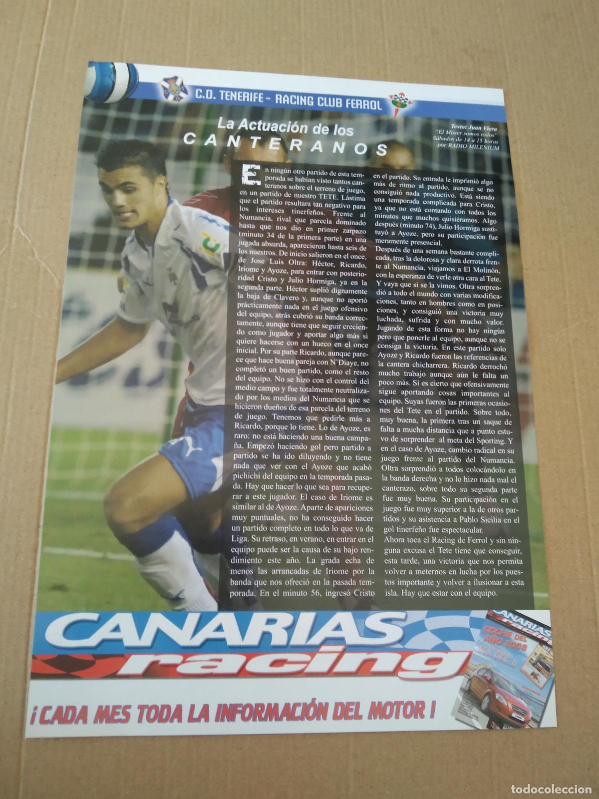 Otros Art&iacute;culos de Coleccionismo en Papel: HOJA REVISTA TENERIFE IRIOME LA ACTUACION DE LOS CANTERANOS PUBLICIDAD MITSUBISHI