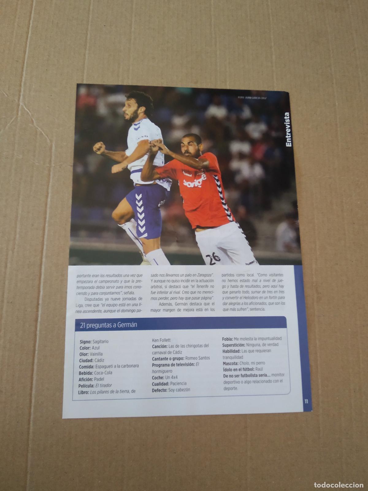 Otros art&iacute;culos de coleccionismo en papel: HOJA REVISTA TENERIFE GERMAN FALI NASTIC DE TARRAGONA LOZANO JUGADOR MAHOU AGNE