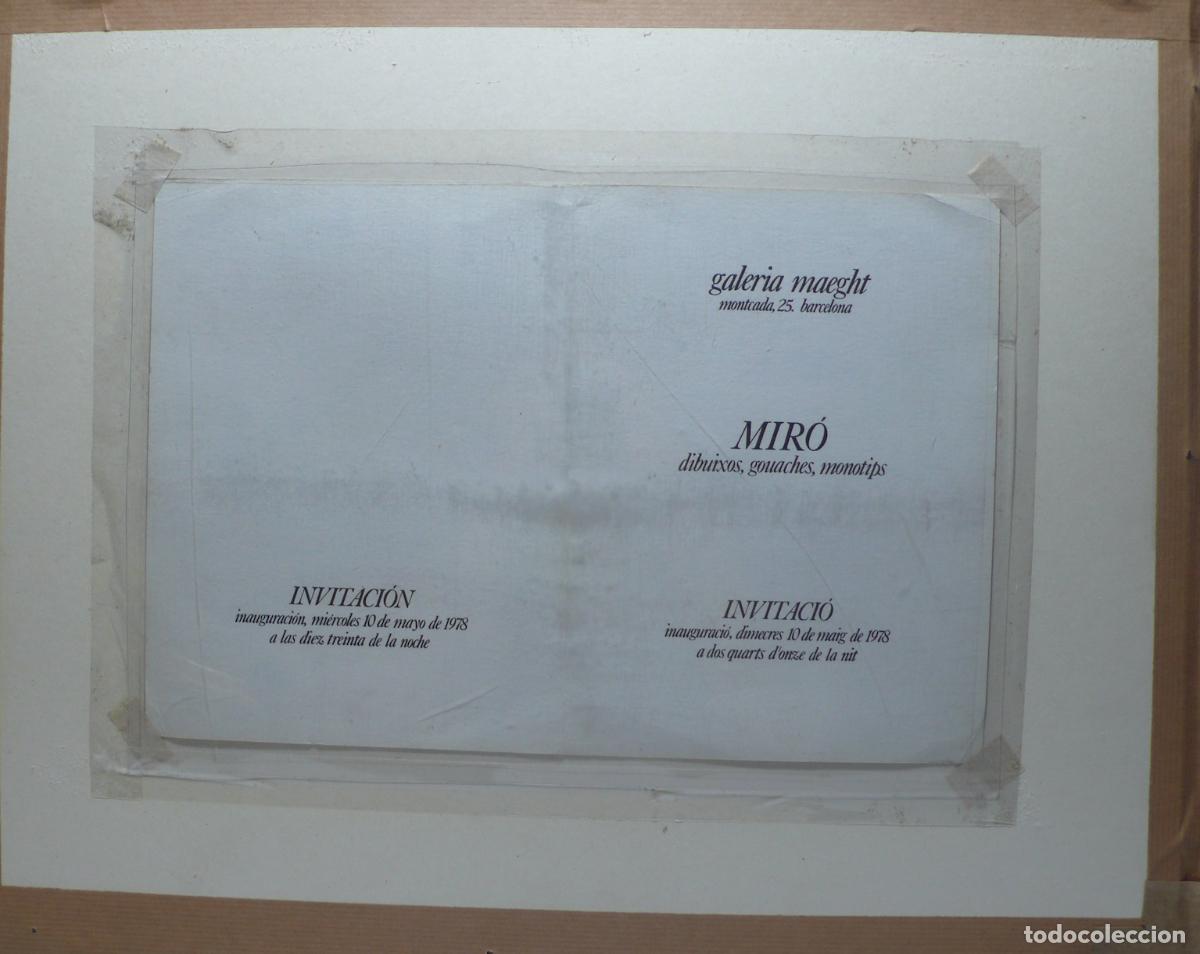 Otros art&iacute;culos de coleccionismo en papel: IMPRESO DE INVITACION MIRO - Foto 3