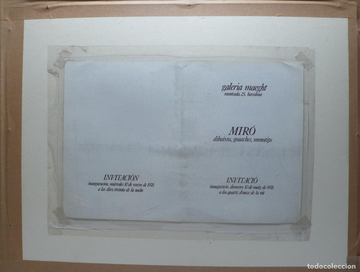 Otros art&iacute;culos de coleccionismo en papel: IMPRESO DE INVITACION MIRO - Foto 4