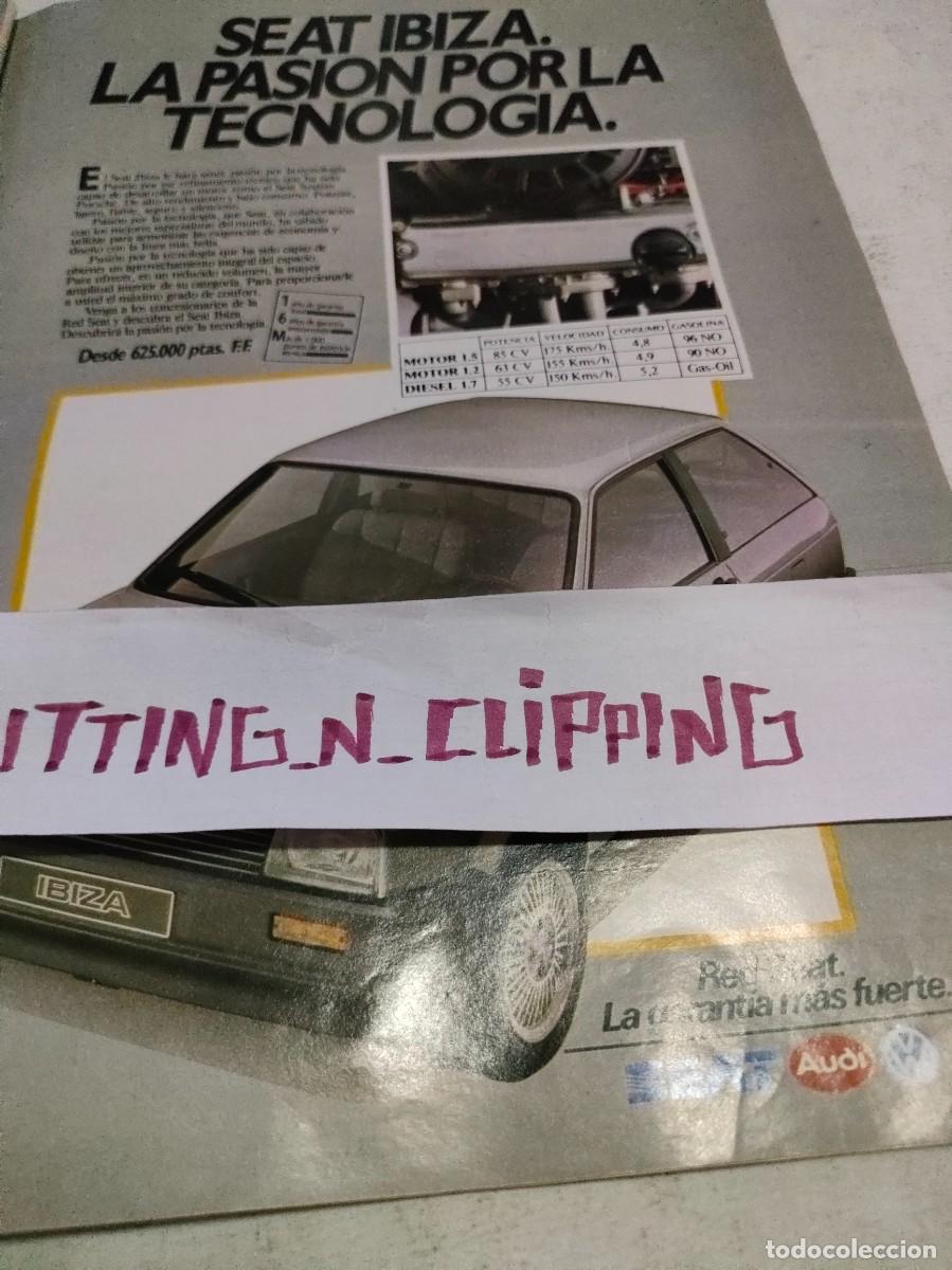 Otros art&iacute;culos de coleccionismo en papel: Clipping RS841512 SEAT IBIZA PUBLICIDAD