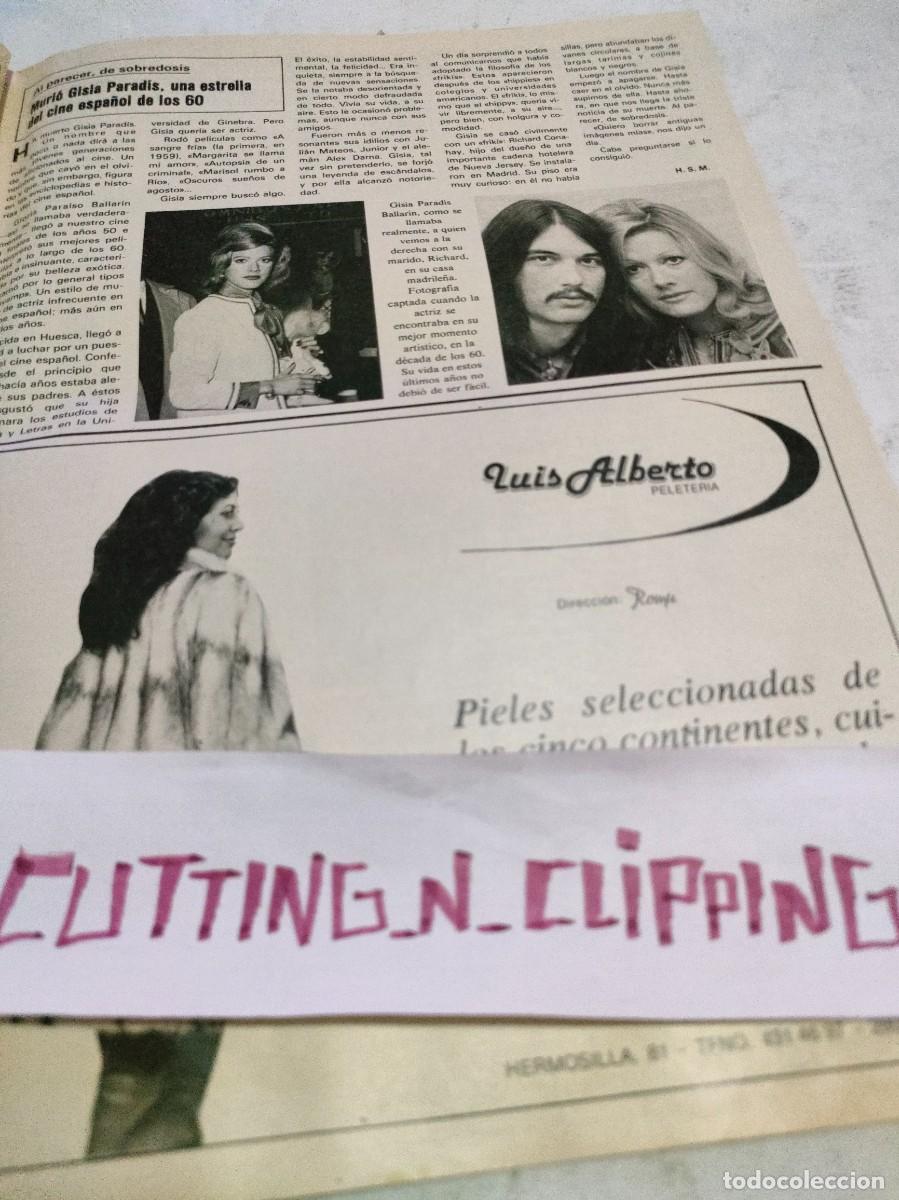 Otros Art&iacute;culos de Coleccionismo en Papel: Clipping RS841512 GISLA PARADIS, ANNIE GIRARDOT, HELMUT BERGER, MICHAEL JACKSON, RACHEL WARD